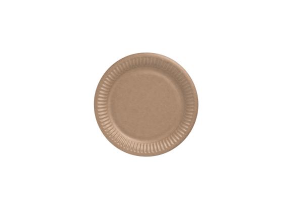 Talerz tekturowy brązowy (kraft) średnica 18 cm 100szt.