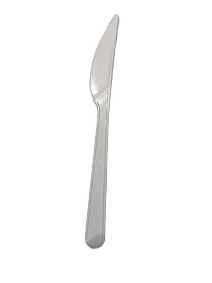 Nóż plastikowy BIAŁY PREMIUM wielokrotnego użytku 50 szt.