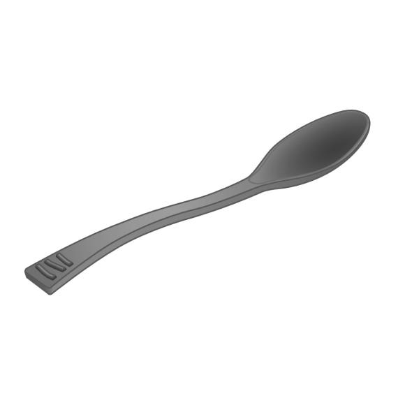 Łyżka plastikowa CZARNA WAVE wielokrotnego użytku 40 szt.