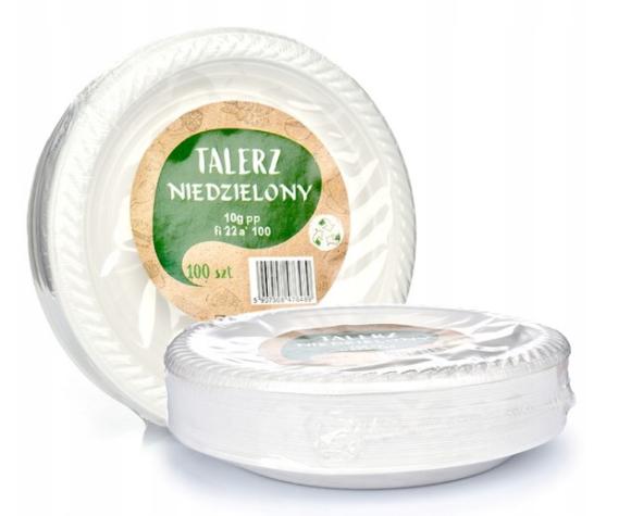 Talerz Plastikowy PP WIELOKROTNEGO UŻYTKU średnica:22cm 100szt.