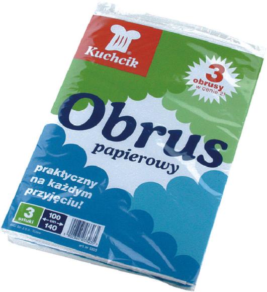 Obrus papierowy biały Kuchcik 100x140cm 3szt. 