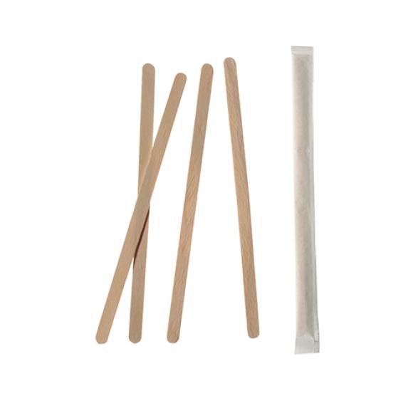 Mieszadełko drewniane 17,8cm pojedynczo pakowane w kartoniku BOX 1000szt.
