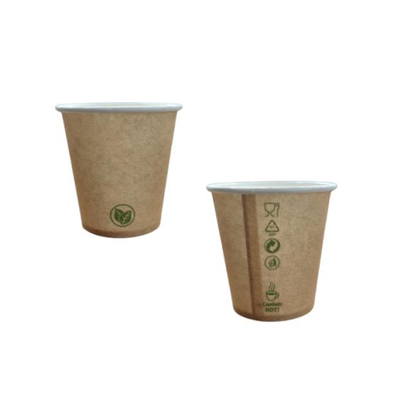 Kubek papierowy kraft 100ml 0% plastik op.50szt. BEZ OPŁATY SUP!