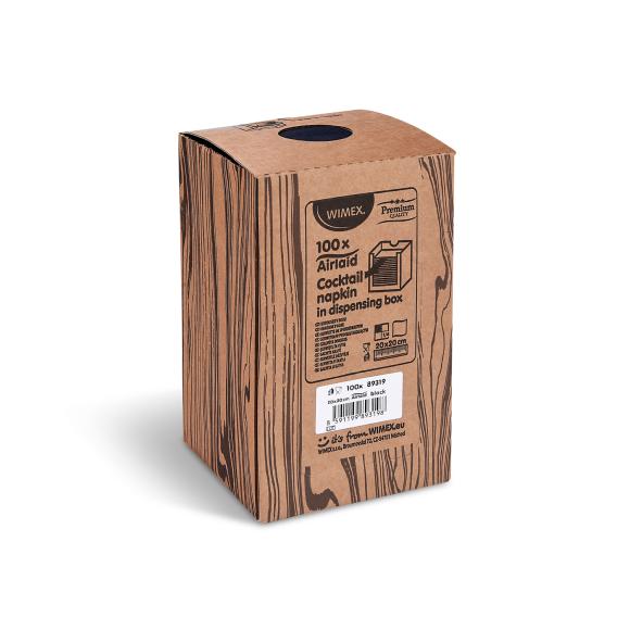Serwetka Airlaid Czarna 20x20cm w dozowniku 100szt.