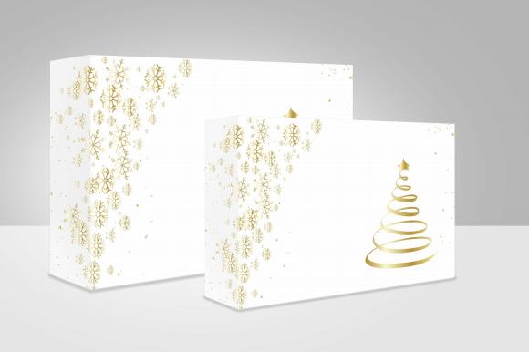 Pudełko świąteczne ZŁOTA CHOINKA 250x150x80mm 25x15x8 cm 1szt. (1)