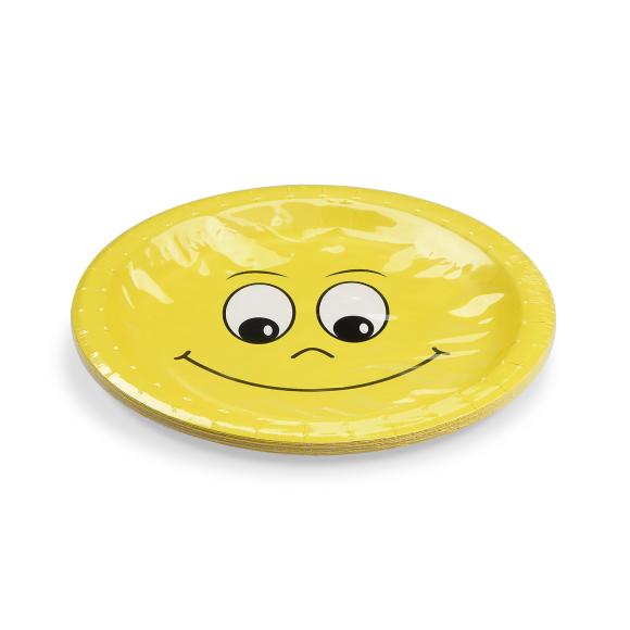 Talerzyk Tekturowy Żółty Uśmiechnij się!  śr. 23cm 10szt. (2)