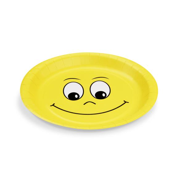 Talerzyk Tekturowy Żółty Uśmiechnij się!  śr. 23cm 10szt. (1)