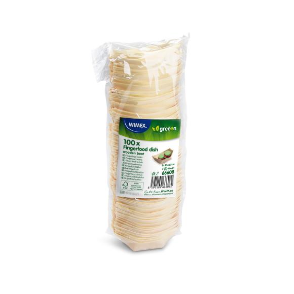 Fingerfood Łódka miseczka drewniana na desery i przekąski 8 x 5,5cm 100szt (2)