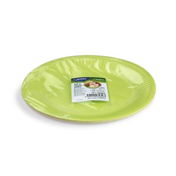 Talerzyk papierowy tekturowy ZIELONY Urodziny Przyjęcia śr. 23cm 10szt. (2)
