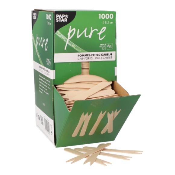 Widelczyk drewniany do frytek w wygodnym PUDEŁKU 1000szt.  (1)
