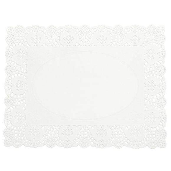 Serwetki ozdobne ażurowe prostokątne pod tort ciasto 30x40 cm białe TAMIPOL 36-22 100szt. (1)