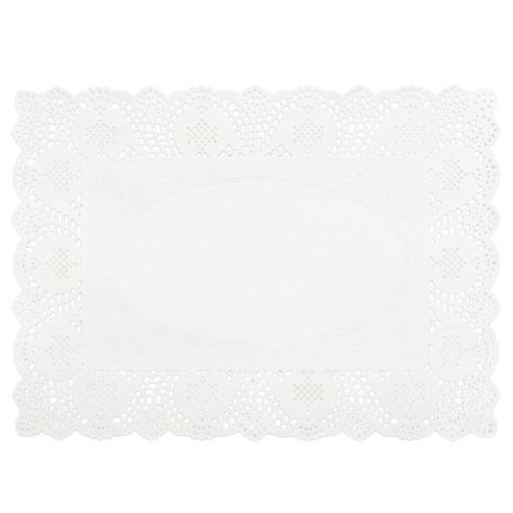 Serwetki ozdobne ażurowe prostokątne pod tort ciasto 35x25cm białe 36-13 Tamipol 100szt. (1)