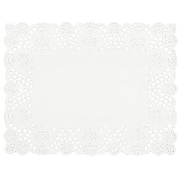 Serwetki ozdobne białe ażurowe prostokątne 27x21 cm pod tort ciasto 36-02 Tamipol 100szt. (1)