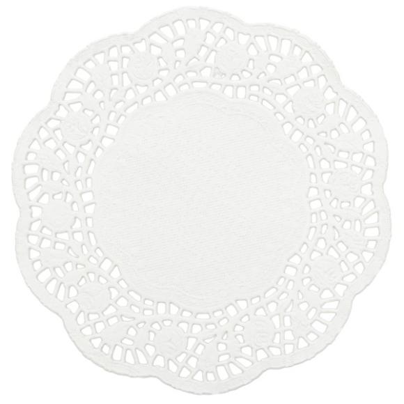 Serwetki białe ozdobne ażurowe pod ciastko ciasto tort śr. 32cm 100szt. (1)