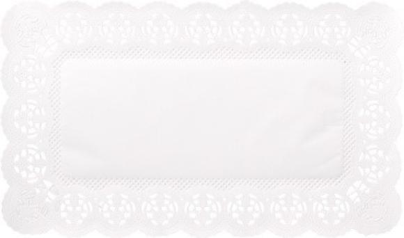 Serwetki ozdobne białe ażurowe prostokątne 27x21 cm pod tort ciasto 22-32 100szt (1)