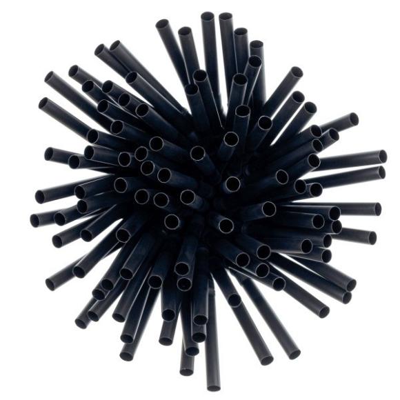 Słomki plastikowe PP łamane 5x210mm CZARNE REUSE 100szt. (2)