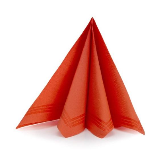 Serwetki czerwone wykończone ozdobnym paskiem TENDANCE 38x38cm 2W 50szt. (2)