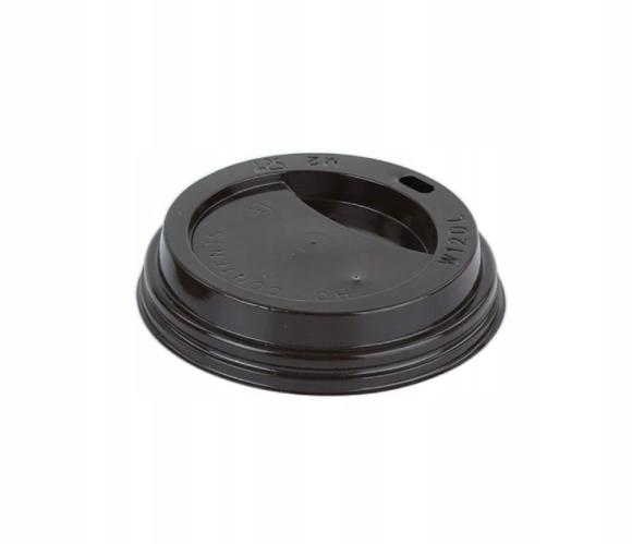 Wieko plastikowe CZARNE do kubka papierowego 0,25 ml śred.80mm ABENA 100szt. (1)
