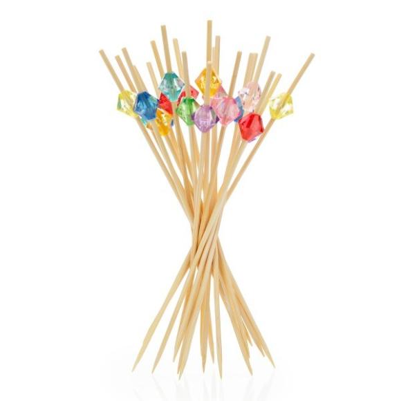 Patyczki Wykałaczki bambusowe do przekąsek Diament Mix 12cm 100szt. (1)