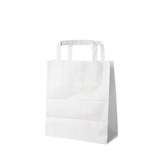 Torba papierowa BIAŁA z uchwytem 180x85x230mm 18x8,5x23cm 250szt. (1)