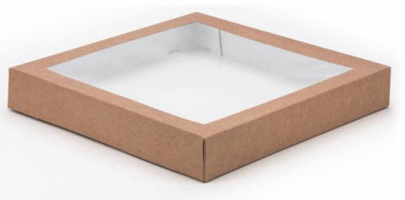 Pudełko kraft na SUSHI z oknem 320x320x50mm 10szt. (1)