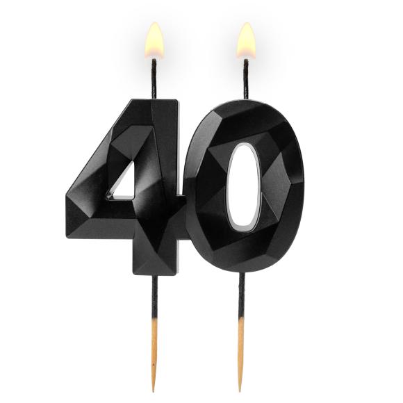 Świeczka diamentowa CZARNA 40 5,7cm 1szt (1)