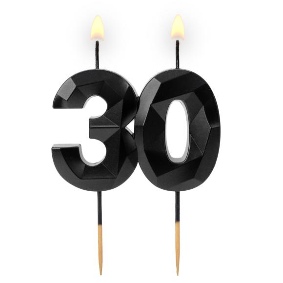 Świeczka diamentowa CZARNA 30 5,7cm 1szt (1)