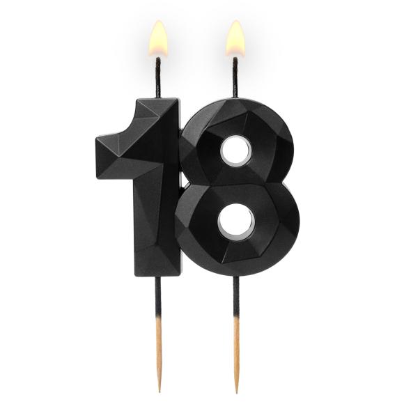 Świeczka diamentowa CZARNA 18 5,7cm 1szt (1)