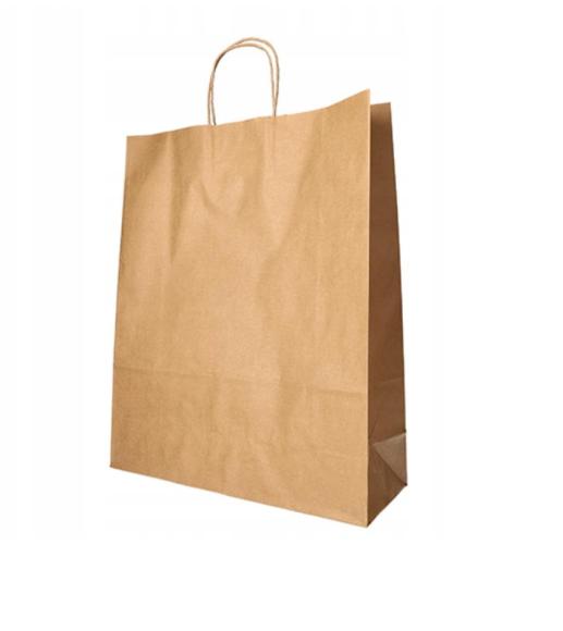 Torba papierowa szara z uchem skręcanym 24x11x31cm 250szt. (1)