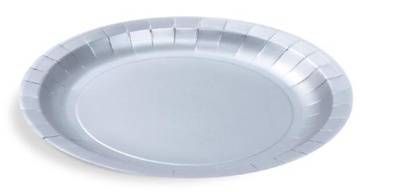 Talerzyk papierowy tekturowy SREBRNY śr. 23cm 10sztuk! (1)