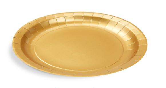 Talerzyk papierowy tekturowy ZŁOTY urodziny przyjęcie śr. 23cm 10sztuk! (1)