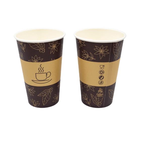 Kubek Papierowy VENDINGOWY Z NADRUKIEM KAWY  0% plastik 300ml 50szt. (1)