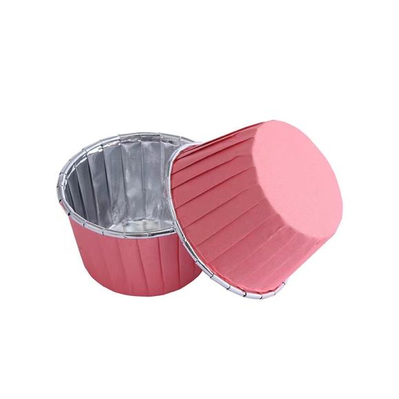 Papilotki metalizowane do muffinek Foremki do babeczek SREEBRNO-RÓŻOWE 100szt. (1)