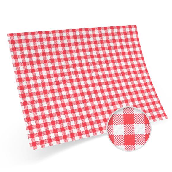Podkładki maty papierowe na stół pod talerze z nadrukiem kratki czerwono białej 30x40cm 200szt (1)