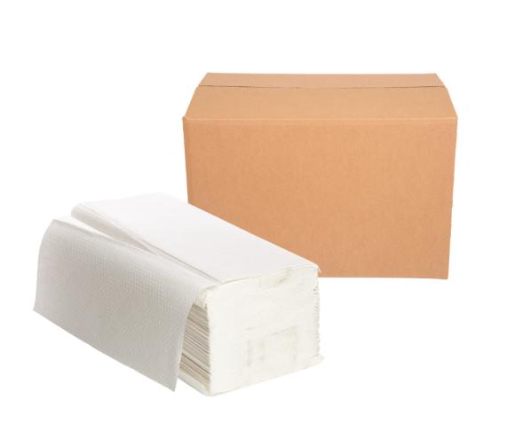 Ręcznik papierowy biały składany ZZ celuloza 2-w VELVET KARTON 3000 szt. (1)