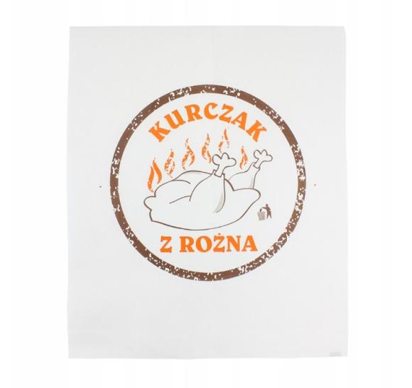 Torba papierowa foliowana duża na kurczaka z rożna 25 cm x 30 cm 100 szt. (1)
