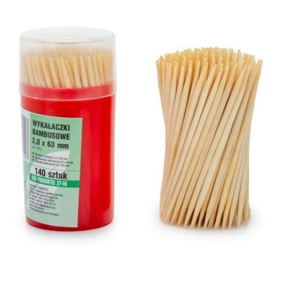 Wykałaczki bambusowe zapakowane w baryłce 140 szt. (1)
