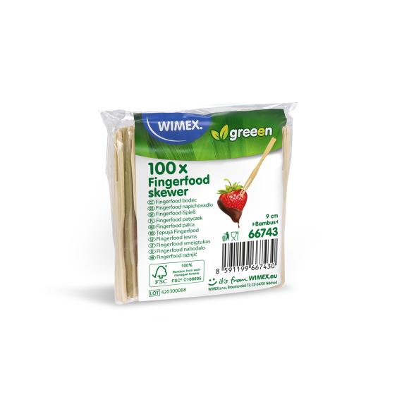Patyczek widelczyk bambusowy do przekąsek i koreczków 9cm 100szt. (2)