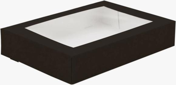 Pudełko czarne na SUSHI z oknem 220x140x50 mm 10szt. (1)