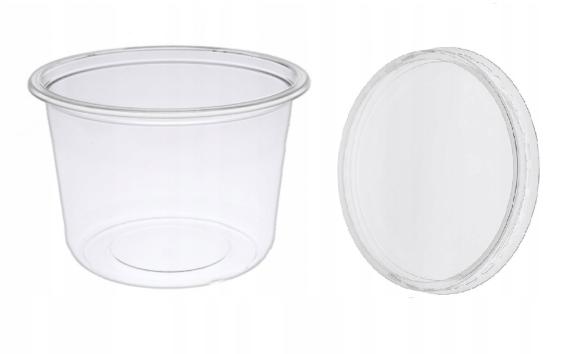 KOMPLET Pojemnik PP plastikowy na zupę okrągły 350 ml 8115C 115/350 + WIEKO 50szt. (1)