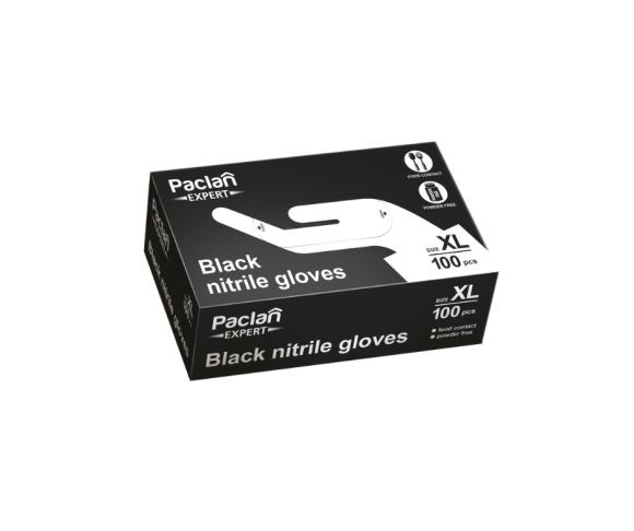 Rękawice nitrylowe CZARNE rozmiar XL PACLAN EXPERT 100 szt. (1)
