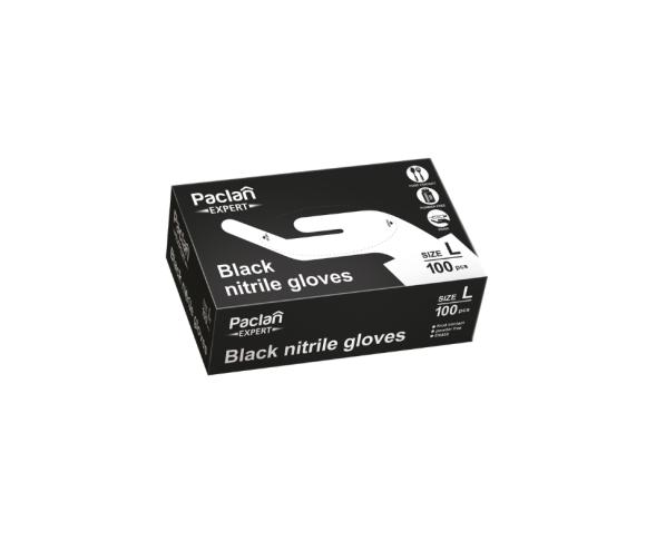 Rękawice nitrylowe CZARNE rozmiar L PACLAN EXPERT 100 szt. (1)
