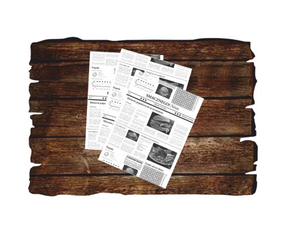 Papier PE biały powlekany do burgerów z nadrukiem GAZETA 30x40cm 1000szt. (1)