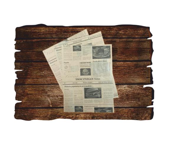 Papier PE brązowy  z nadrukiem GAZETA na burgery 30x40cm 1000szt (1)
