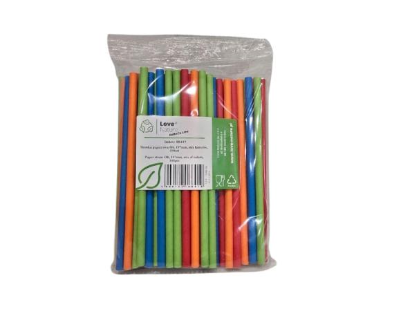 Słomki papierowe 8/197mm Mix Kolorów 100szt. (1)