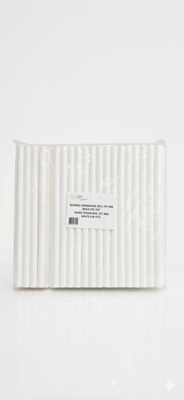 Słomka papierowa BIAŁA 10/197mm  100szt. (1)