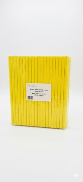 Słomki papierowe żółte 8/197 mm 100szt. (1)