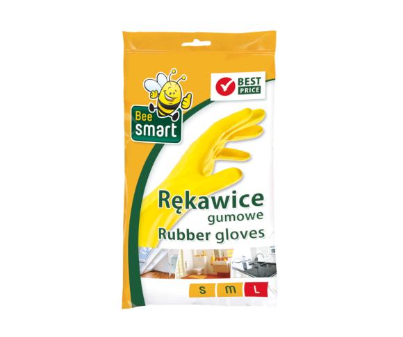 Rękawice gumowe gospodarcze BEE SMART ROZMIAR L ŻÓŁTE 1PARA (1)