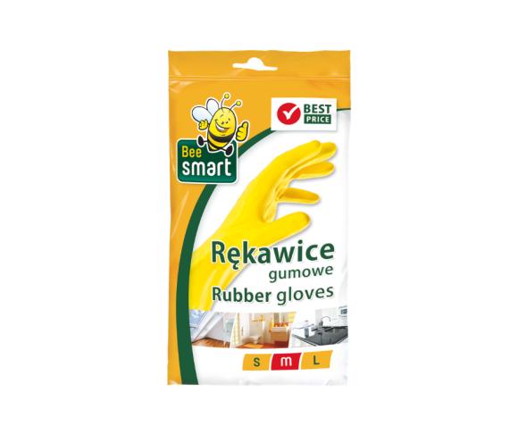 Rękawice gumowe gospodarcze BEE SMART ROZMIAR M ŻÓŁTE 1PARA (1)