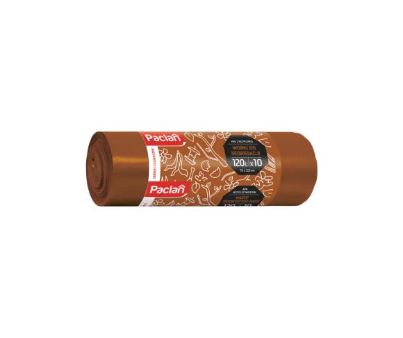 Worki do segregacji BIO ODPADÓW PACLAN BRĄZOWE 120L 10SZT (1)
